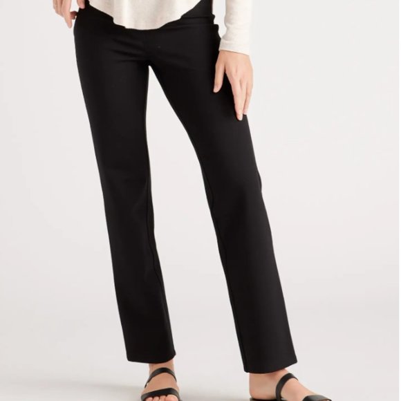 Quince Ultra-Stretch Ponte Straight Leg Pant Colo Black Size XS - Picture 3 of 11